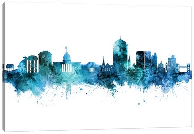 Montgomery Alabama Skyline Blue Teal Canvas Art Print - Alabama Art
