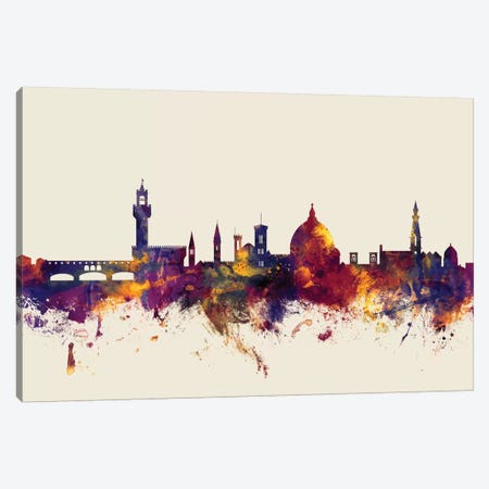 Florence, Italy On Beige Canvas Print #MTO266} by Michael Tompsett Canvas Wall Art