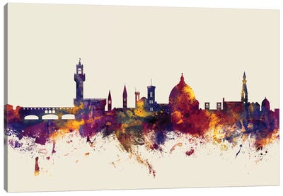 Florence, Italy On Beige Canvas Art Print