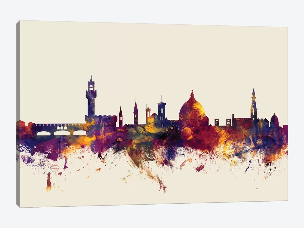 Florence, Italy On Beige by Michael Tompsett 1-piece Canvas Art