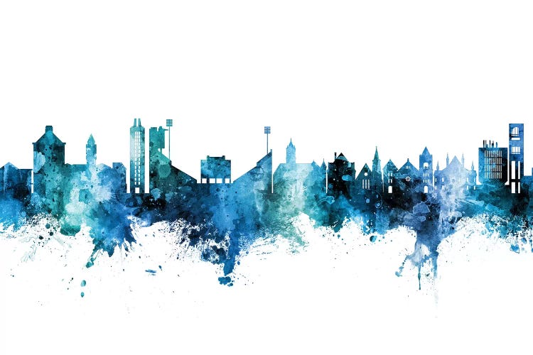 Lawrence Kansas Skyline Blue Teal