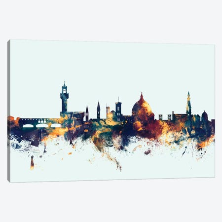 Florence, Italy On Blue Canvas Print #MTO267} by Michael Tompsett Canvas Artwork