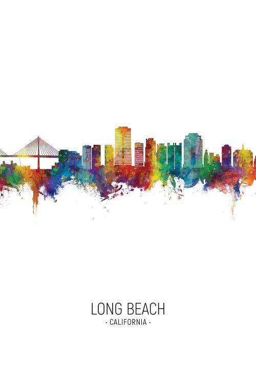 Long Beach California Skyline Portrait