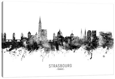 Strasbourg France Skyline Name Bw Canvas Art Print
