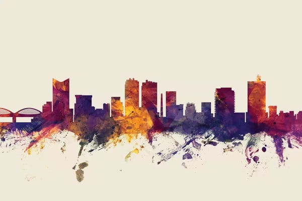 Fort Worth: Fort Worth, Texas, USA On Beige by Michael Tompsett