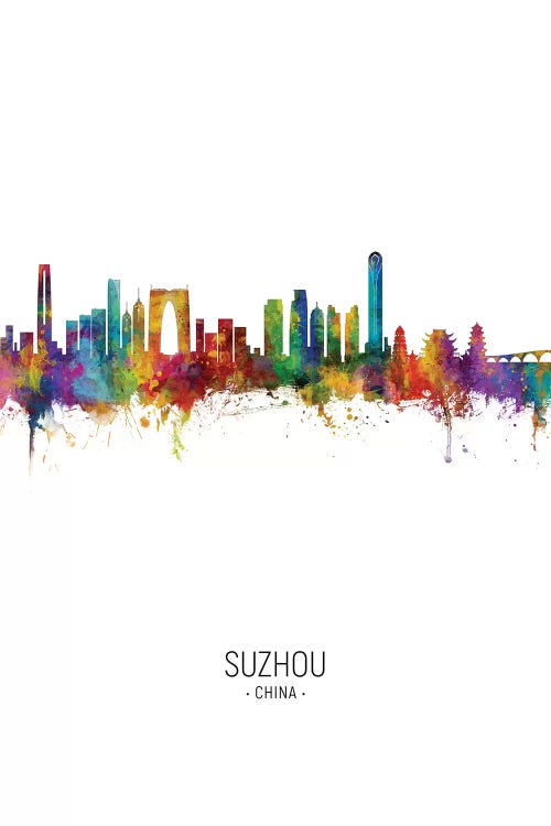 Suzhou China Skyline Portrait