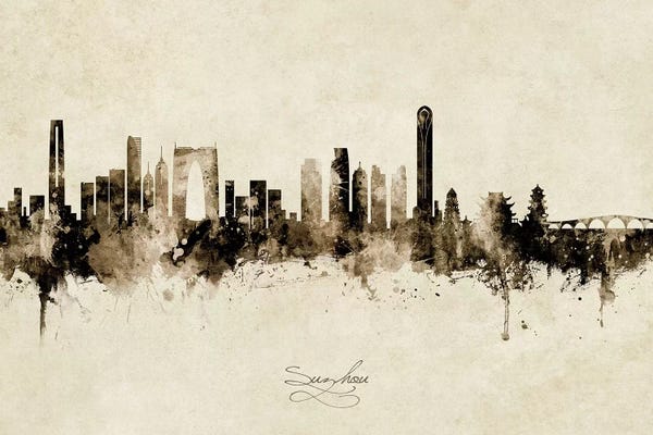 Suzhou China Skyline Vintage