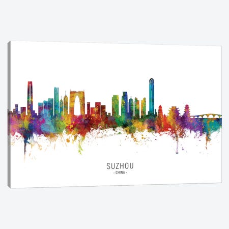 Suzhou China Skyline City Name Canvas Print #MTO2694} by Michael Tompsett Canvas Artwork