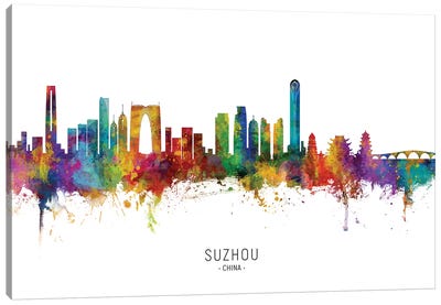 Suzhou China Skyline City Name Canvas Art Print - China Art