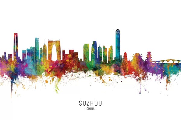 China: Suzhou China Skyline City Name by Michael Tompsett