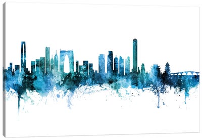 Suzhou China Skyline Blue Teal Canvas Art Print