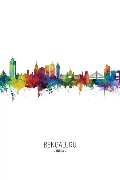 Karnataka: Bengaluru India Skyline Portrait by Michael Tompsett