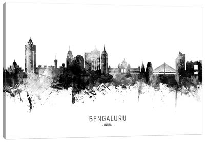 Bengaluru India Skyline Name Bw Canvas Art Print