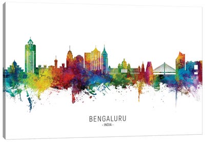 Bengaluru India Skyline City Name Canvas Art Print