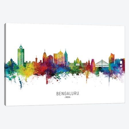 Bengaluru India Skyline City Name Canvas Print #MTO2699} by Michael Tompsett Canvas Print