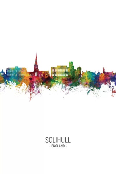Solihull England Skyline Portrait by Michael Tompsett canvas print