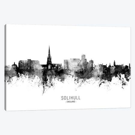 Solihull England Skyline Name In Black & White Canvas Print #MTO2702} by Michael Tompsett Art Print