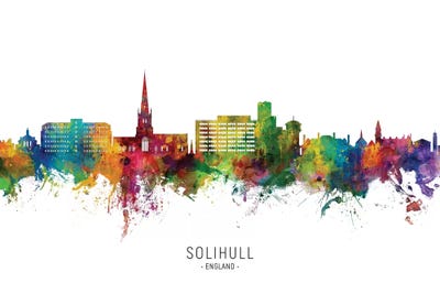 Solihull England Skyline City Name by Michael Tompsett canvas print