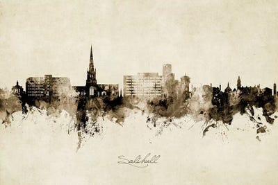 Solihull England Skyline Vintage by Michael Tompsett canvas print
