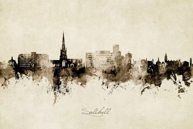 Solihull England Skyline Vintage