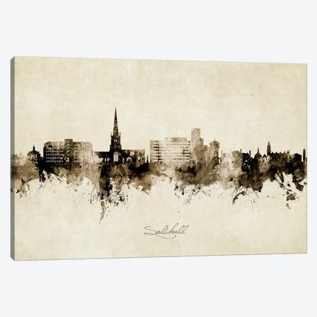 Solihull England Skyline Vintage Canvas Print #MTO2705} by Michael Tompsett Canvas Art
