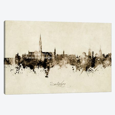 Salisbury England Skyline Vintage Canvas Print #MTO2708} by Michael Tompsett Canvas Print