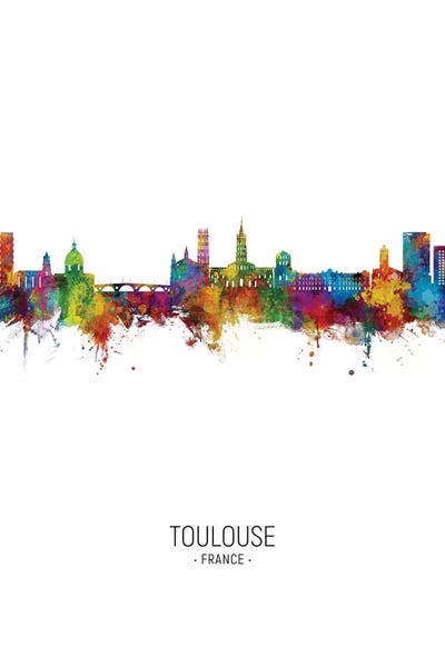 Toulouse France Skyline Portrait by Michael Tompsett canvas print
