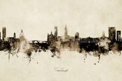 Toulouse France Skyline Vintage by Michael Tompsett canvas print