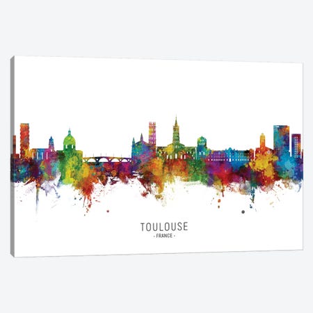 Toulouse France Skyline City Name Canvas Print #MTO2714} by Michael Tompsett Art Print