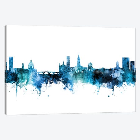 Toulouse France Skyline Blue Teal Canvas Print #MTO2715} by Michael Tompsett Art Print