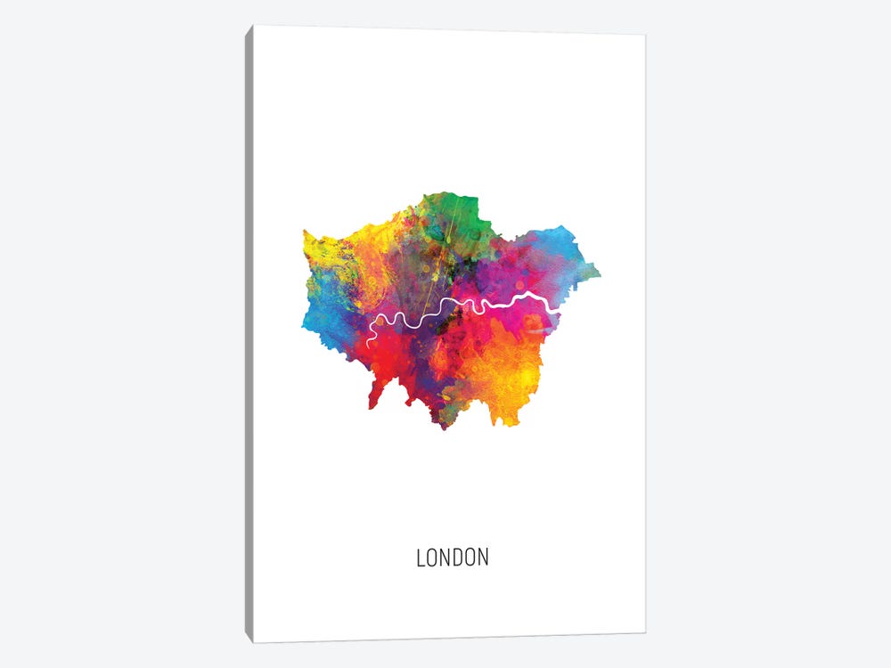London Map by Michael Tompsett 1-piece Canvas Print