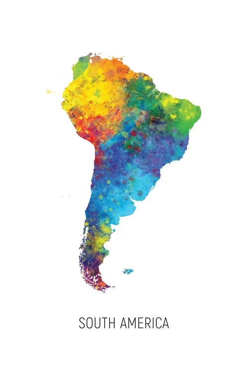 South America Map by Michael Tompsett wall art