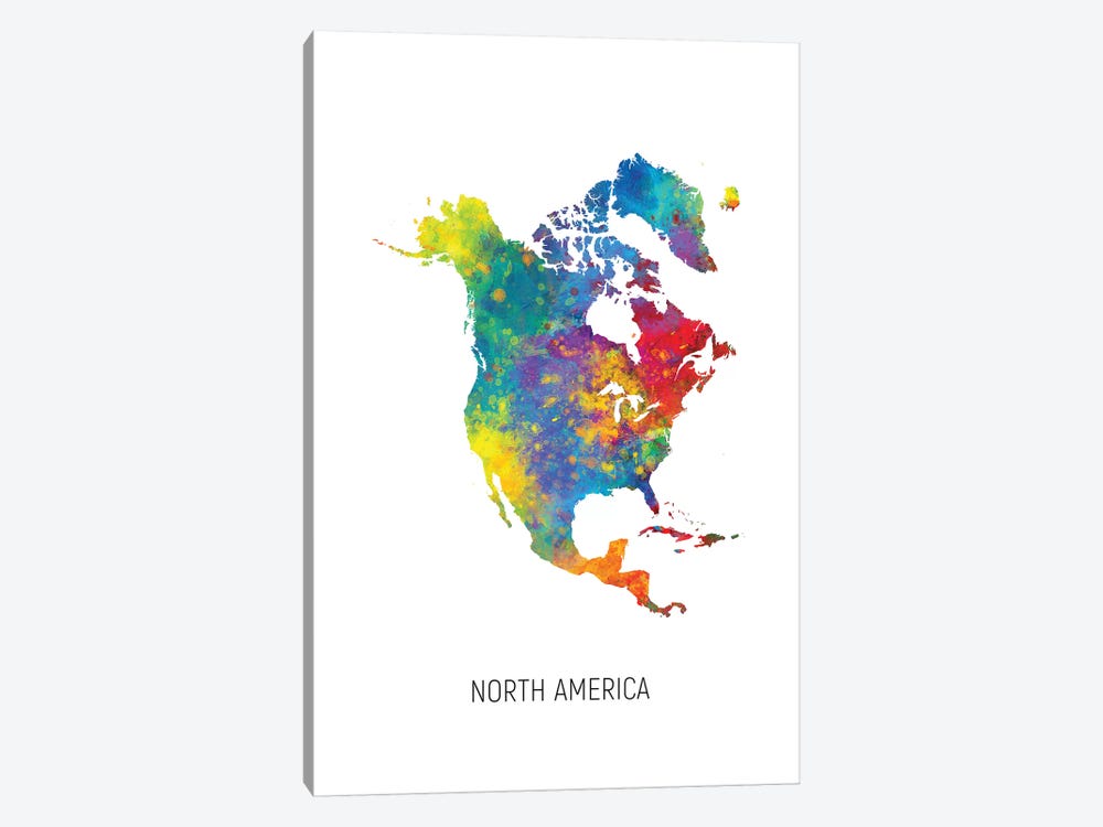 North America Map by Michael Tompsett 1-piece Art Print