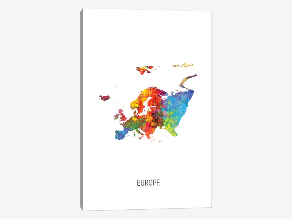 Europe Map by Michael Tompsett 1-piece Canvas Art