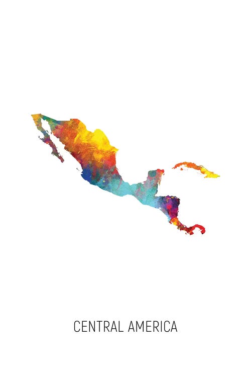 Central America Map by Michael Tompsett wall art