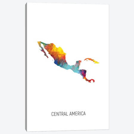 Central America Map Canvas Print #MTO2721} by Michael Tompsett Canvas Print