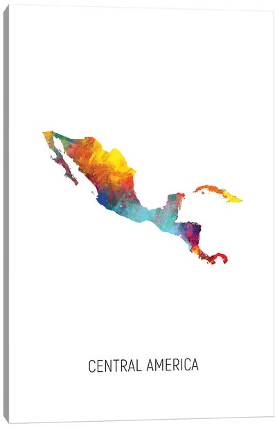 Central America Map Canvas Art Print - Central America