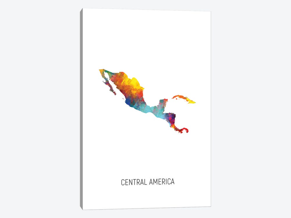 Central America Map by Michael Tompsett 1-piece Art Print