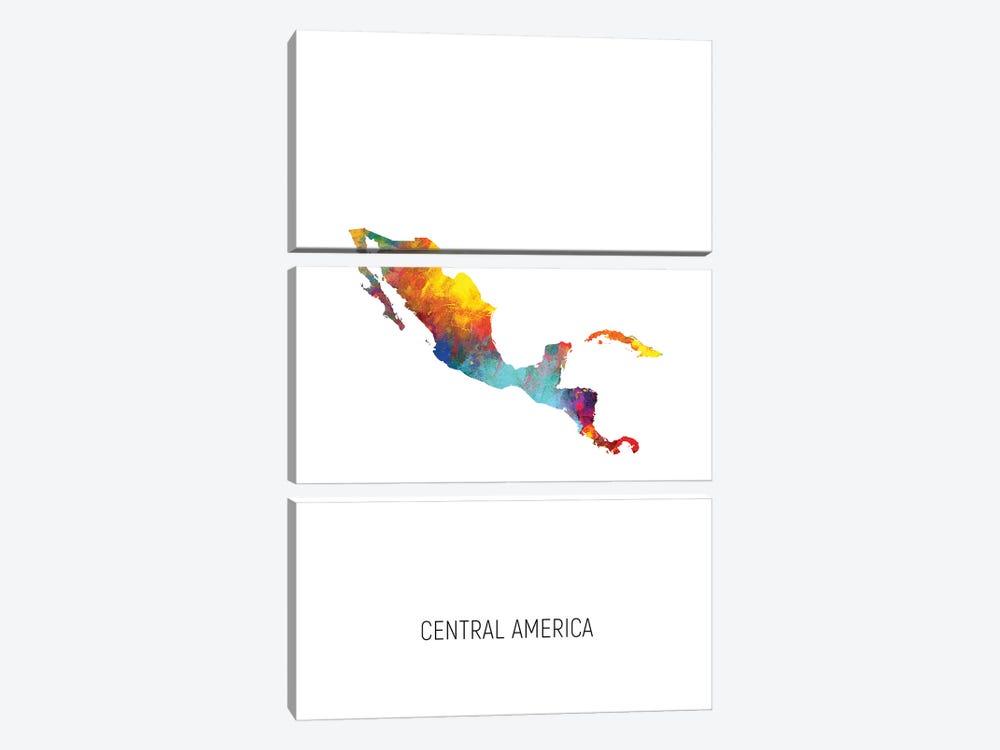 Central America Map by Michael Tompsett 3-piece Art Print