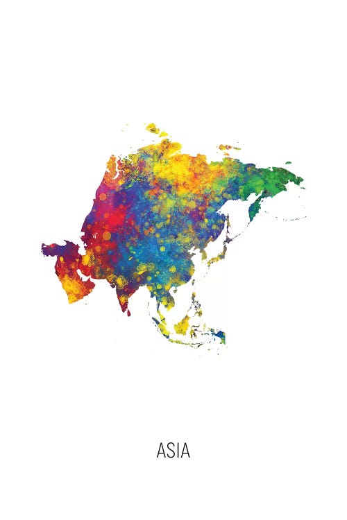 Asia Map by Michael Tompsett wall art