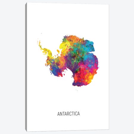 Antarctica Map Canvas Print #MTO2723} by Michael Tompsett Canvas Print