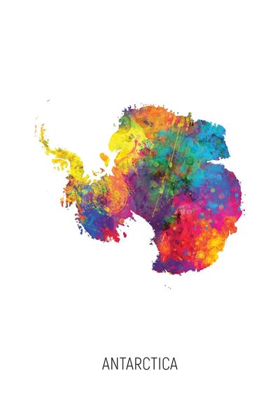 Antarctica: Antarctica Map by Michael Tompsett