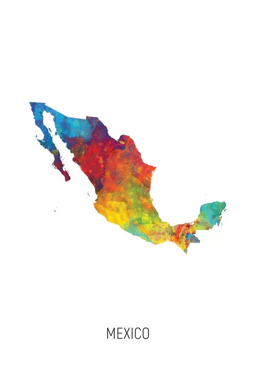 Mexico Map by Michael Tompsett canvas print