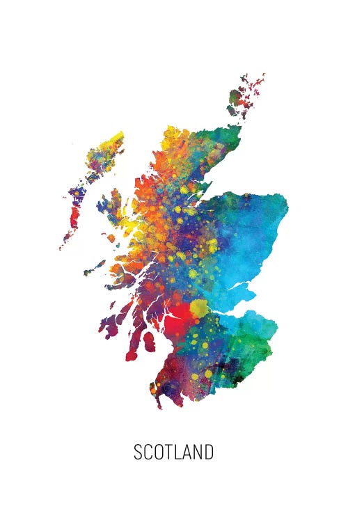 Scotland Map by Michael Tompsett wall art
