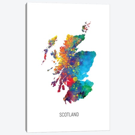 Scotland Map Canvas Print #MTO2736} by Michael Tompsett Art Print
