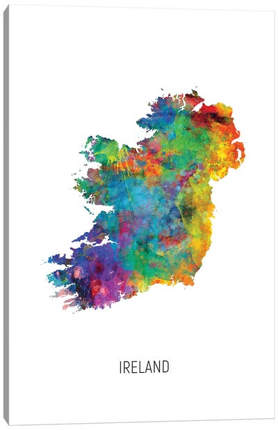 Ireland Map Canvas Art Print - Country Maps