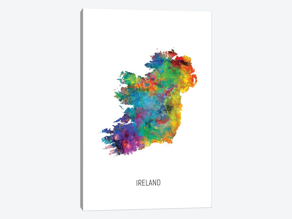 Ireland Map by Michael Tompsett 1-piece Canvas Wall Art