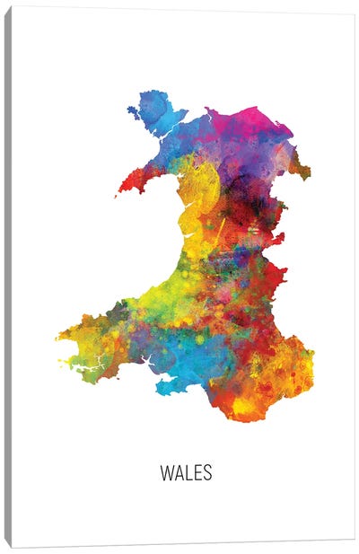 Wales Map Canvas Art Print - Wales