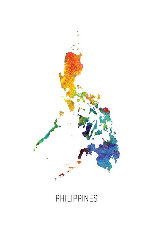 Philippines Map by Michael Tompsett canvas print