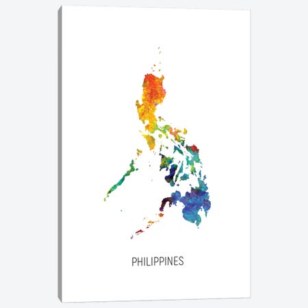 Philippines Map Canvas Print #MTO2742} by Michael Tompsett Art Print